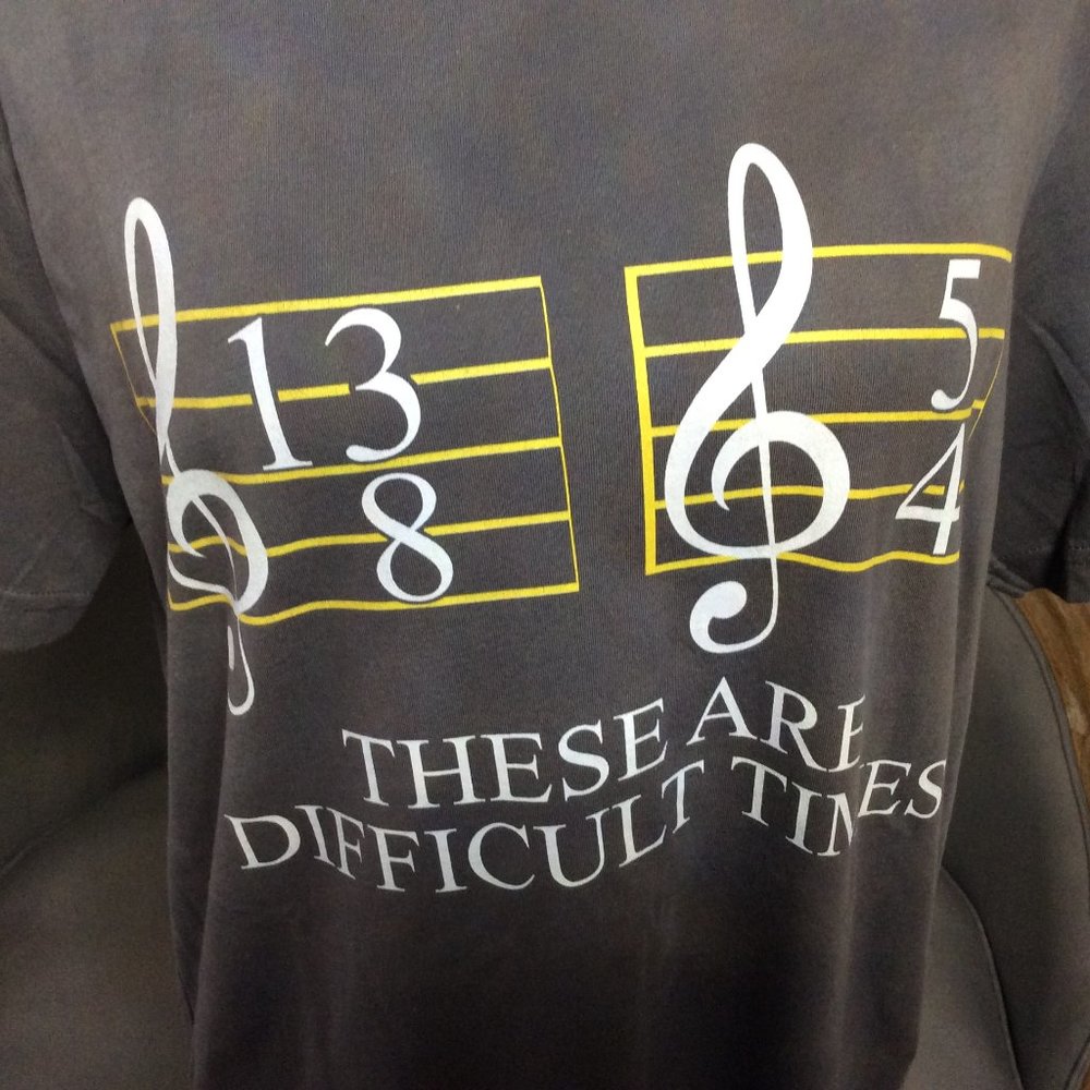 NWT "These Are Difficult Times" funny music tee, size L - Picture 3 of 6